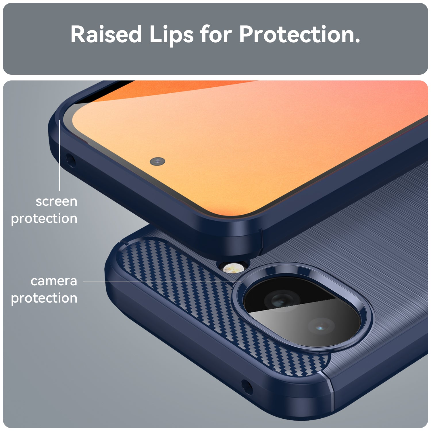 Google Pixel 10a Carbon Fibre TPU Case Slim Shockproof Cover Navy