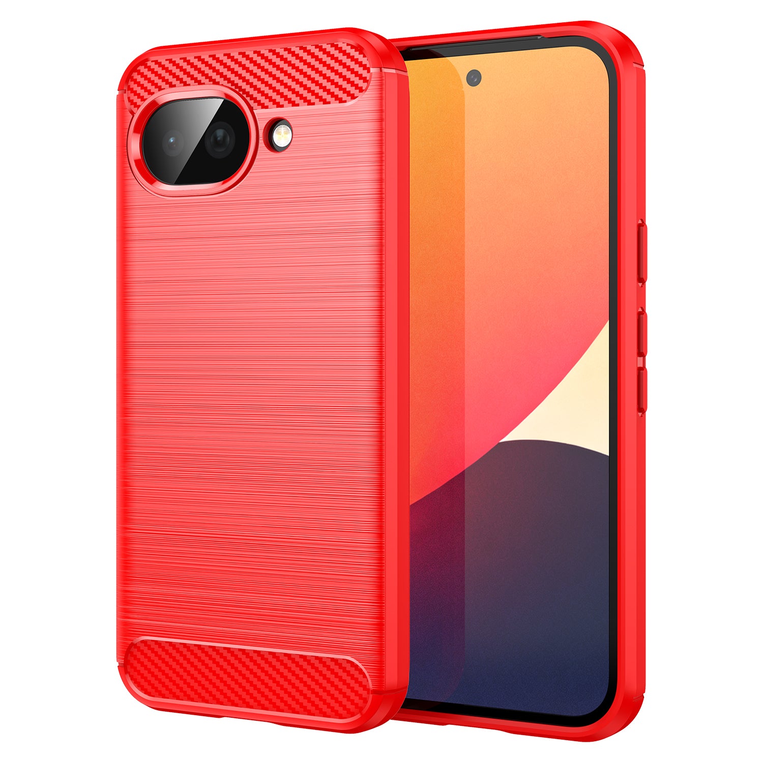 Google Pixel 10a Carbon Fibre TPU Case Slim Shockproof Cover Red