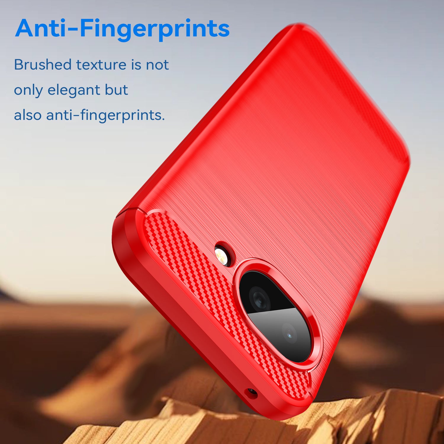 Google Pixel 10a Carbon Fibre TPU Case Slim Shockproof Cover Red