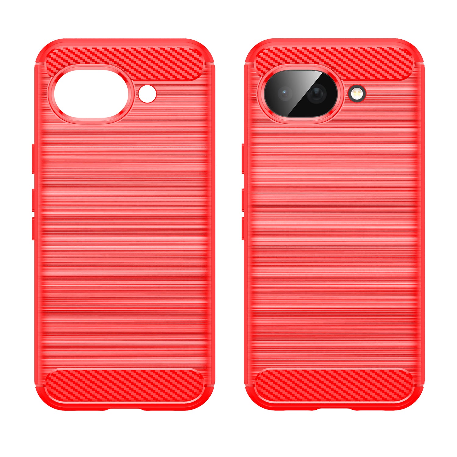 Google Pixel 10a Carbon Fibre TPU Case Slim Shockproof Cover Red