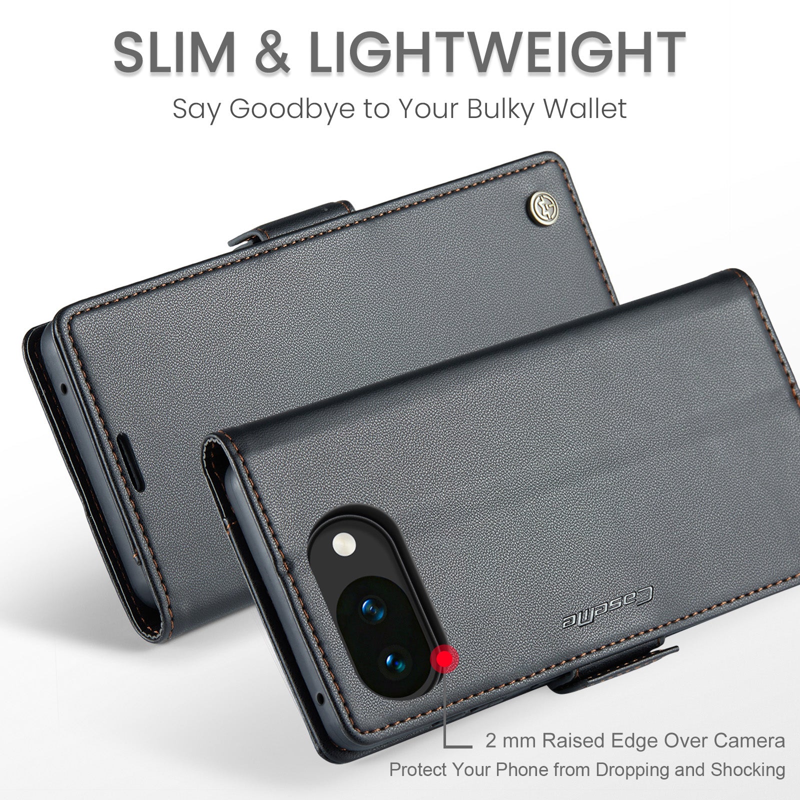 Google Pixel 10a CaseMe Retro Wallet Case [Black]