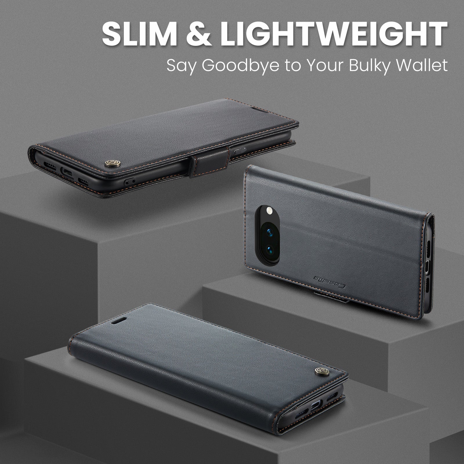 Google Pixel 10a CaseMe Retro Wallet Case [Black]