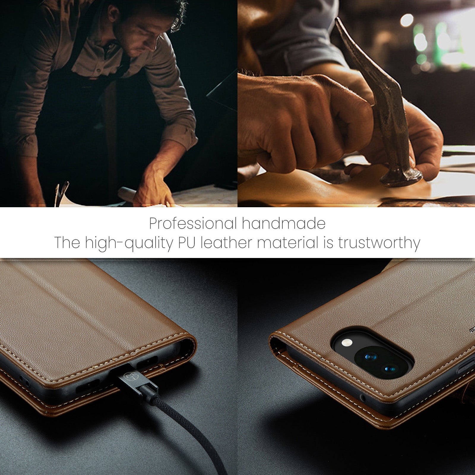 Google Pixel 10a CaseMe Retro Wallet Case [Brown]