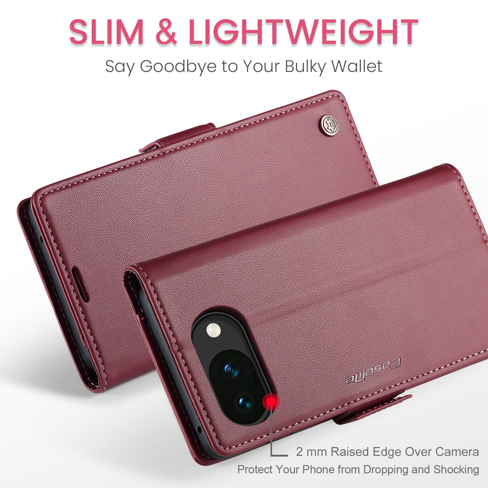 Google Pixel 10a CaseMe Retro Wallet Case [Maroon]