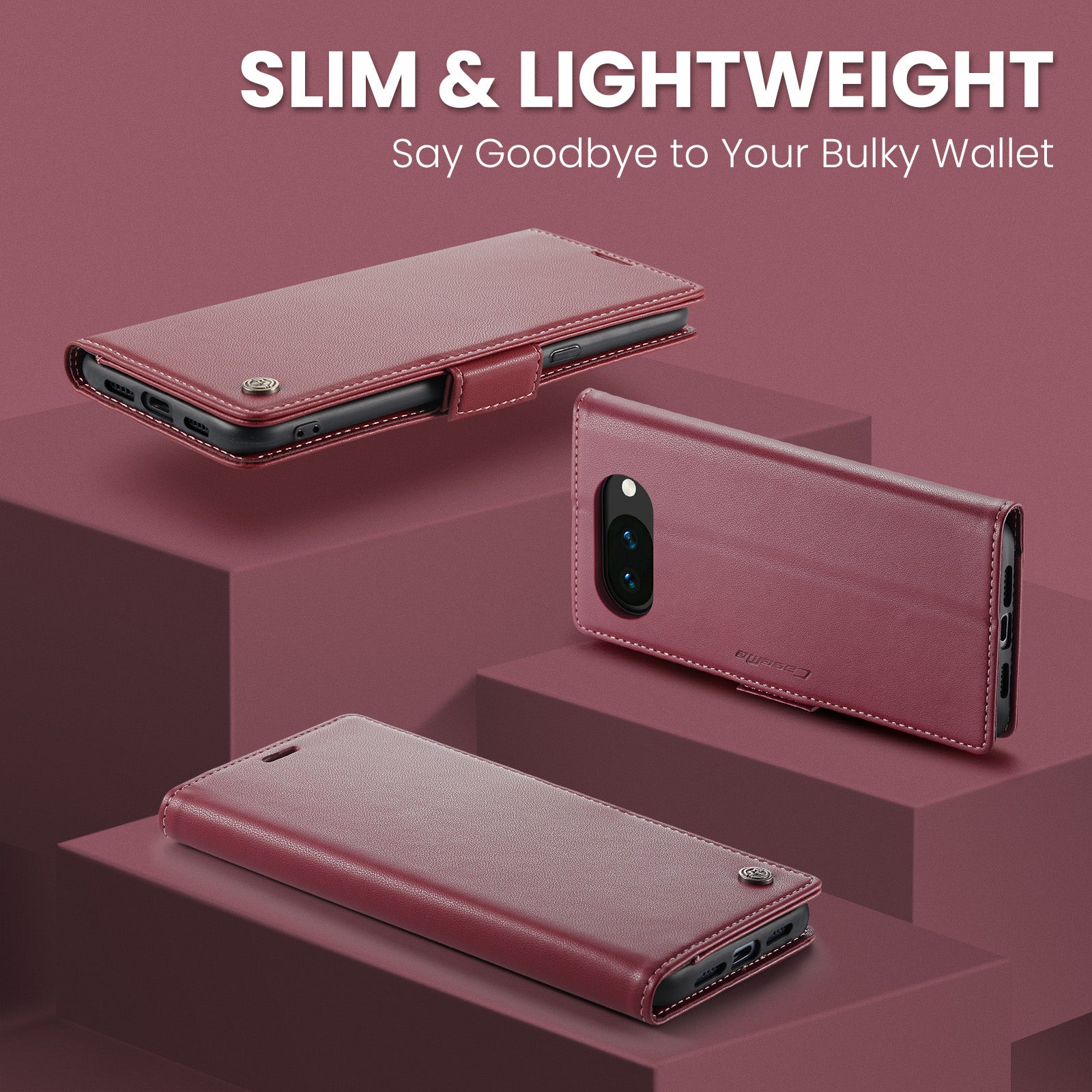 Google Pixel 10a CaseMe Retro Wallet Case [Maroon]