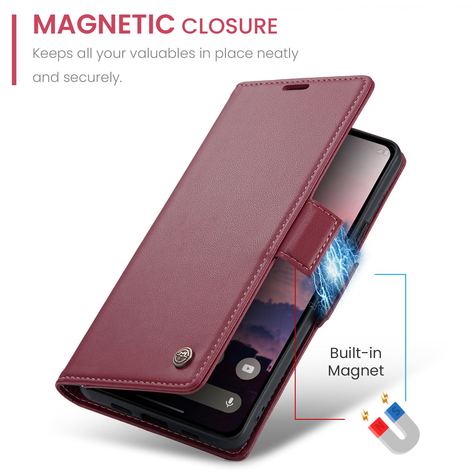 Google Pixel 10a CaseMe Retro Wallet Case [Maroon]