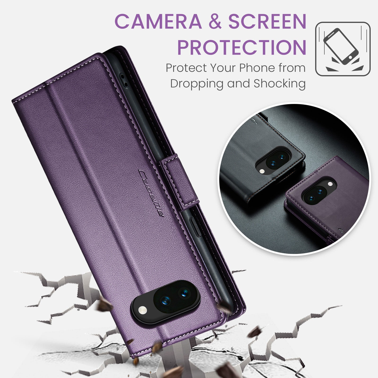 Google Pixel 10a CaseMe Retro Wallet Case [Purple]