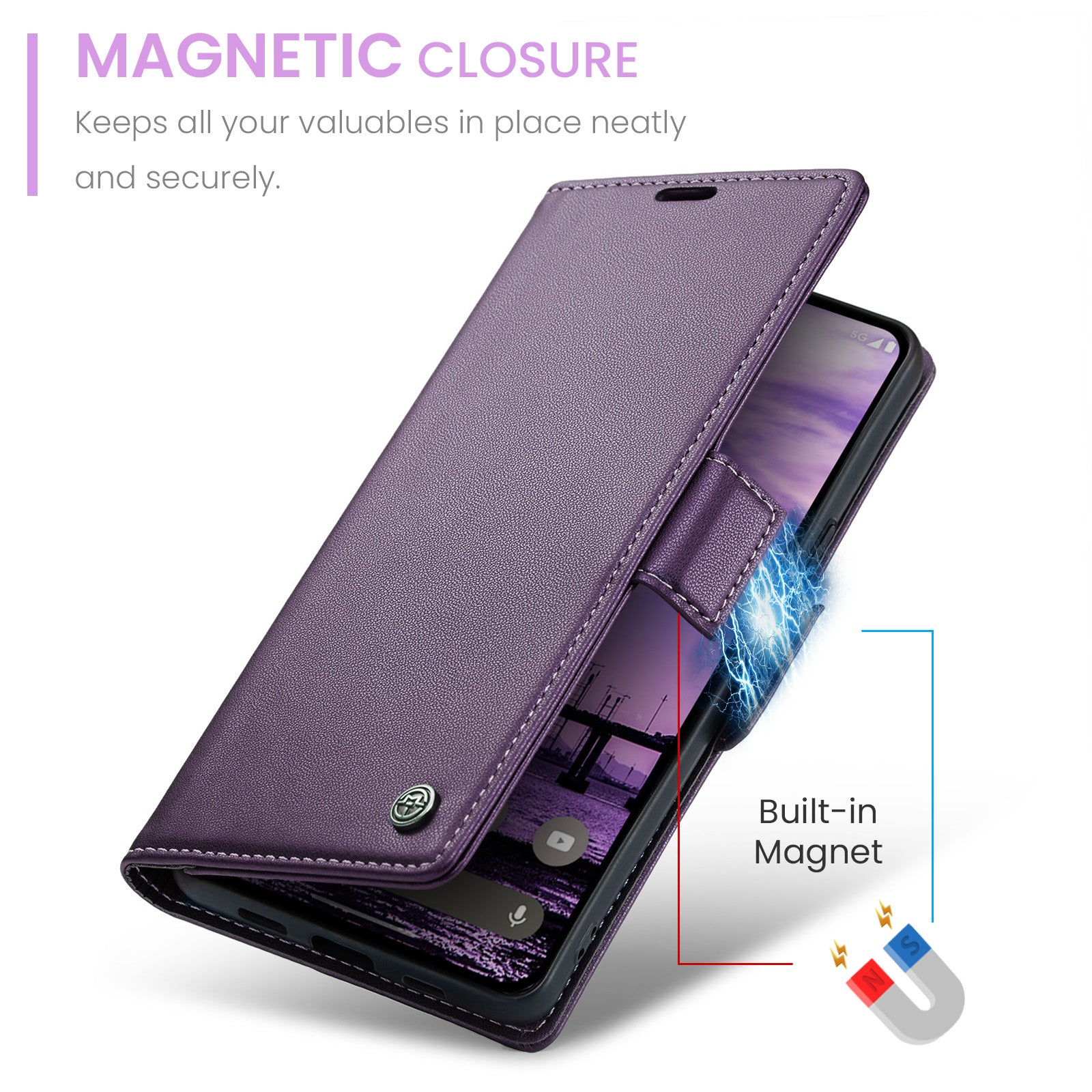 Google Pixel 10a CaseMe Retro Wallet Case [Purple]