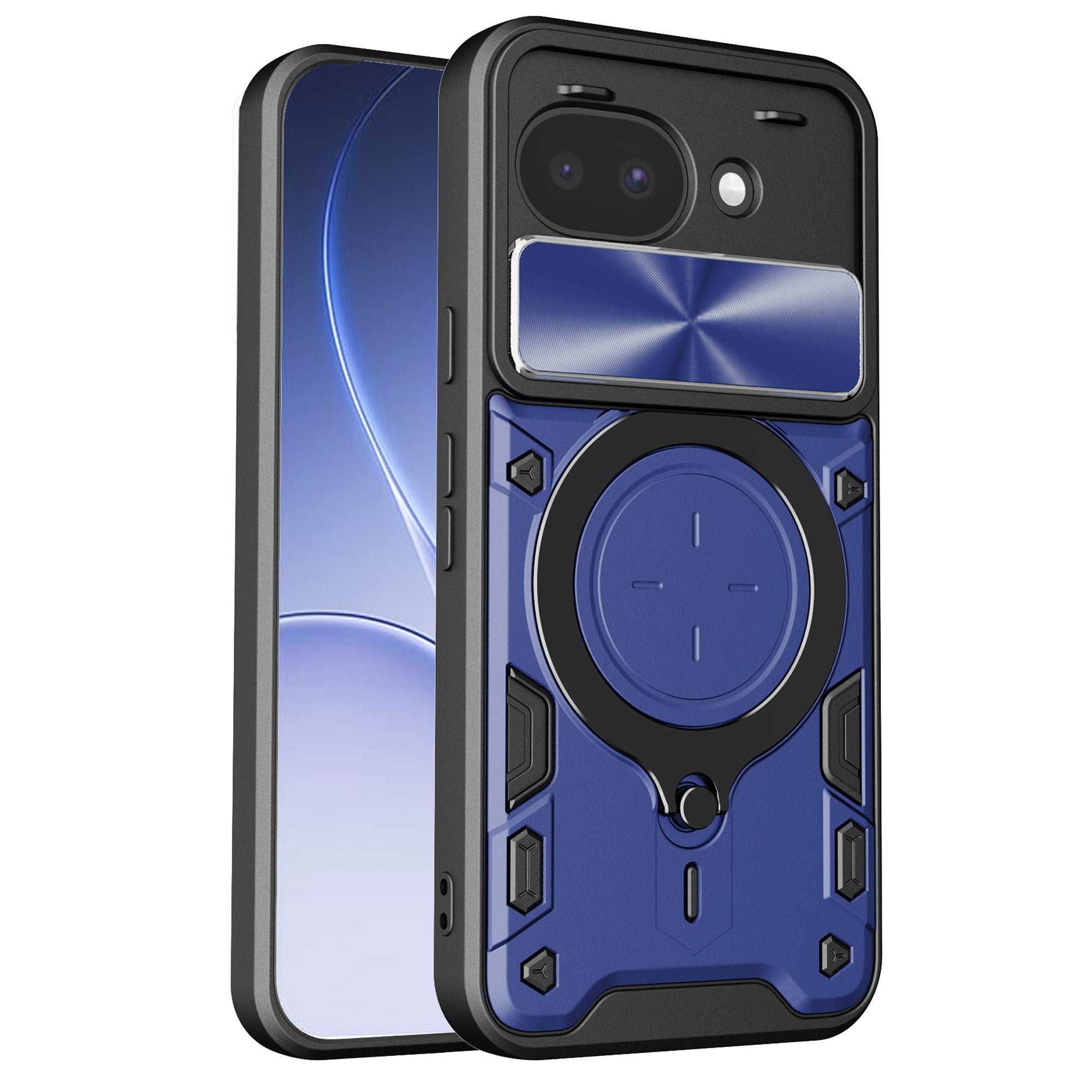 Google Pixel 10a Ring Kickstand Case w/ Camera Cover [Navy]