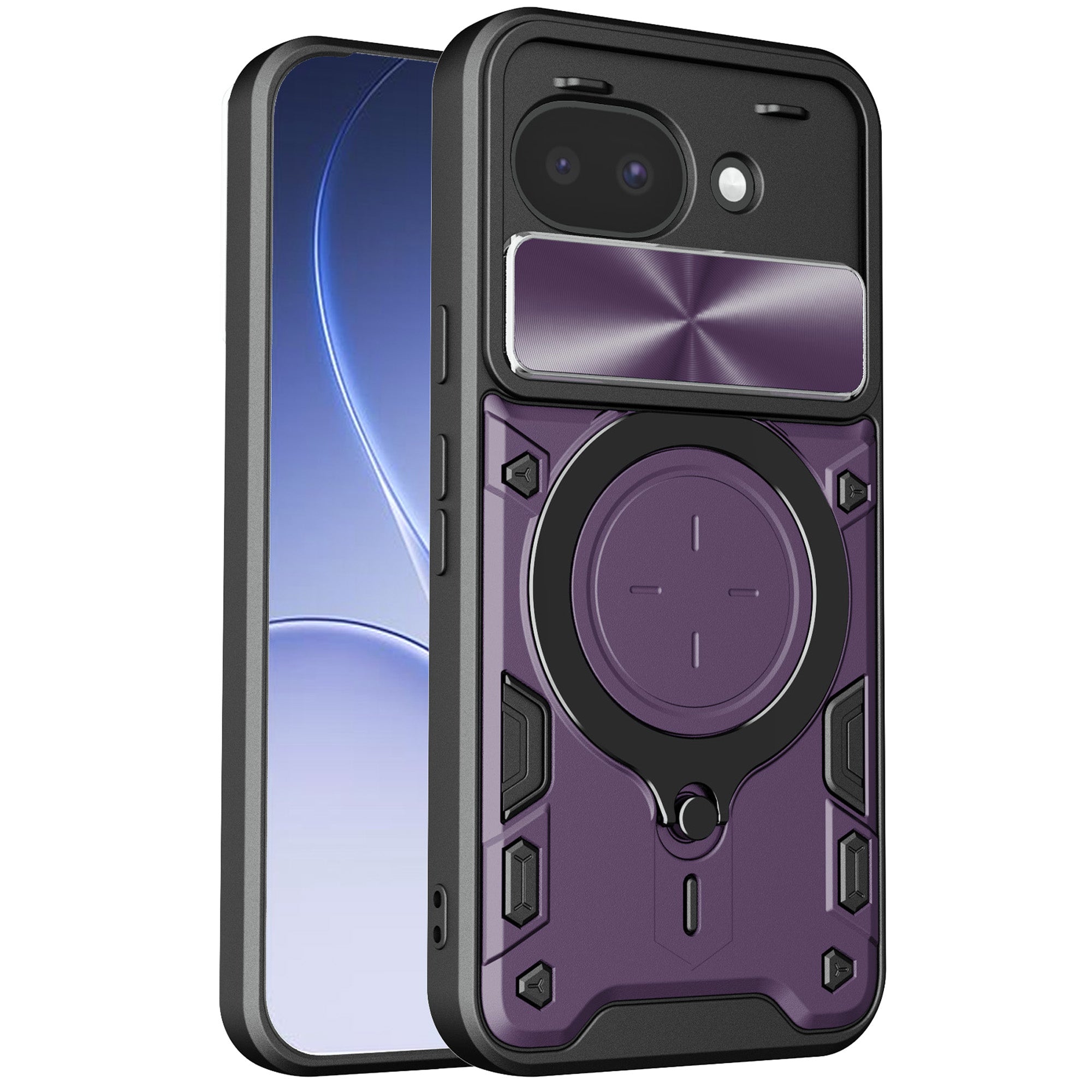 Google Pixel 10a Ring Kickstand Case w/ Camera Cover [Purple]