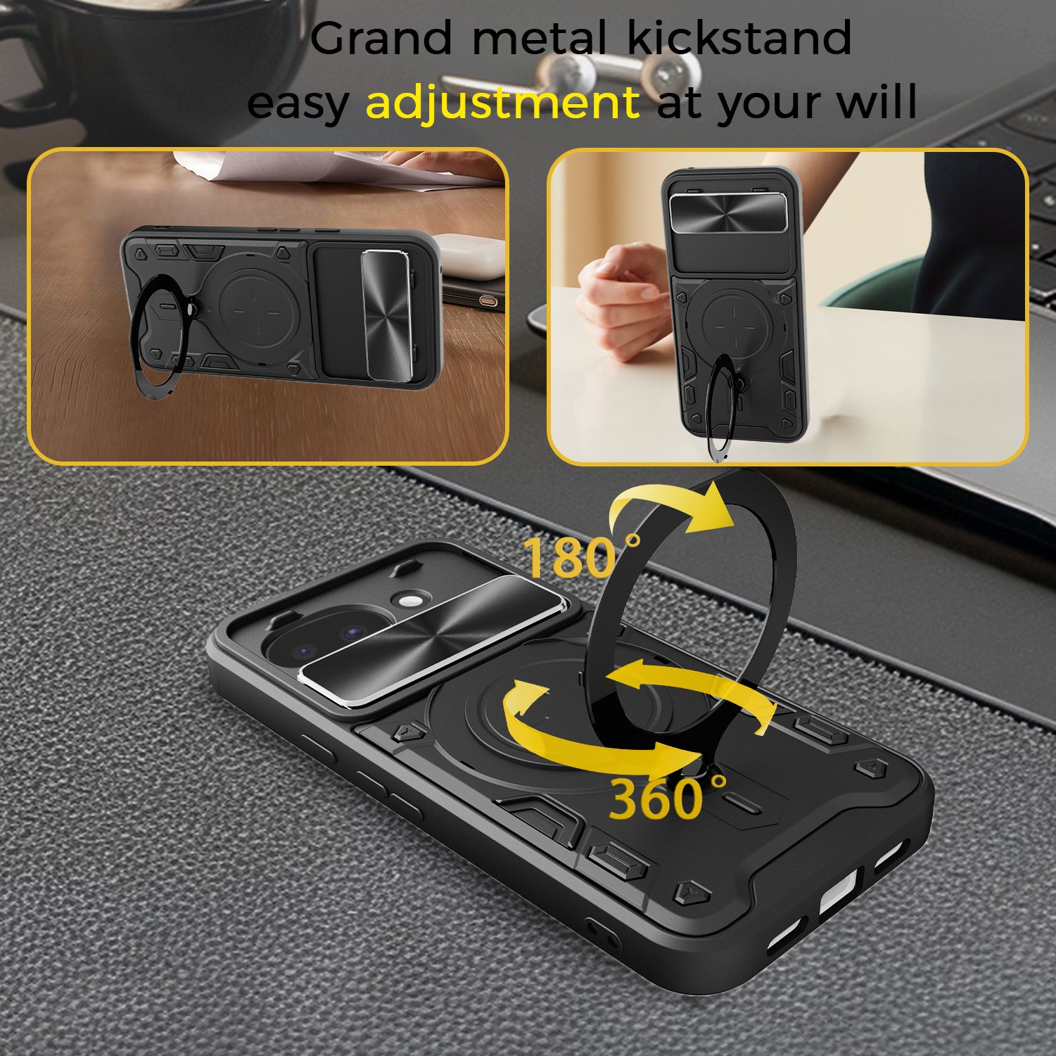 Google Pixel 10a Ring Kickstand Case w/ Camera Cover [Red]
