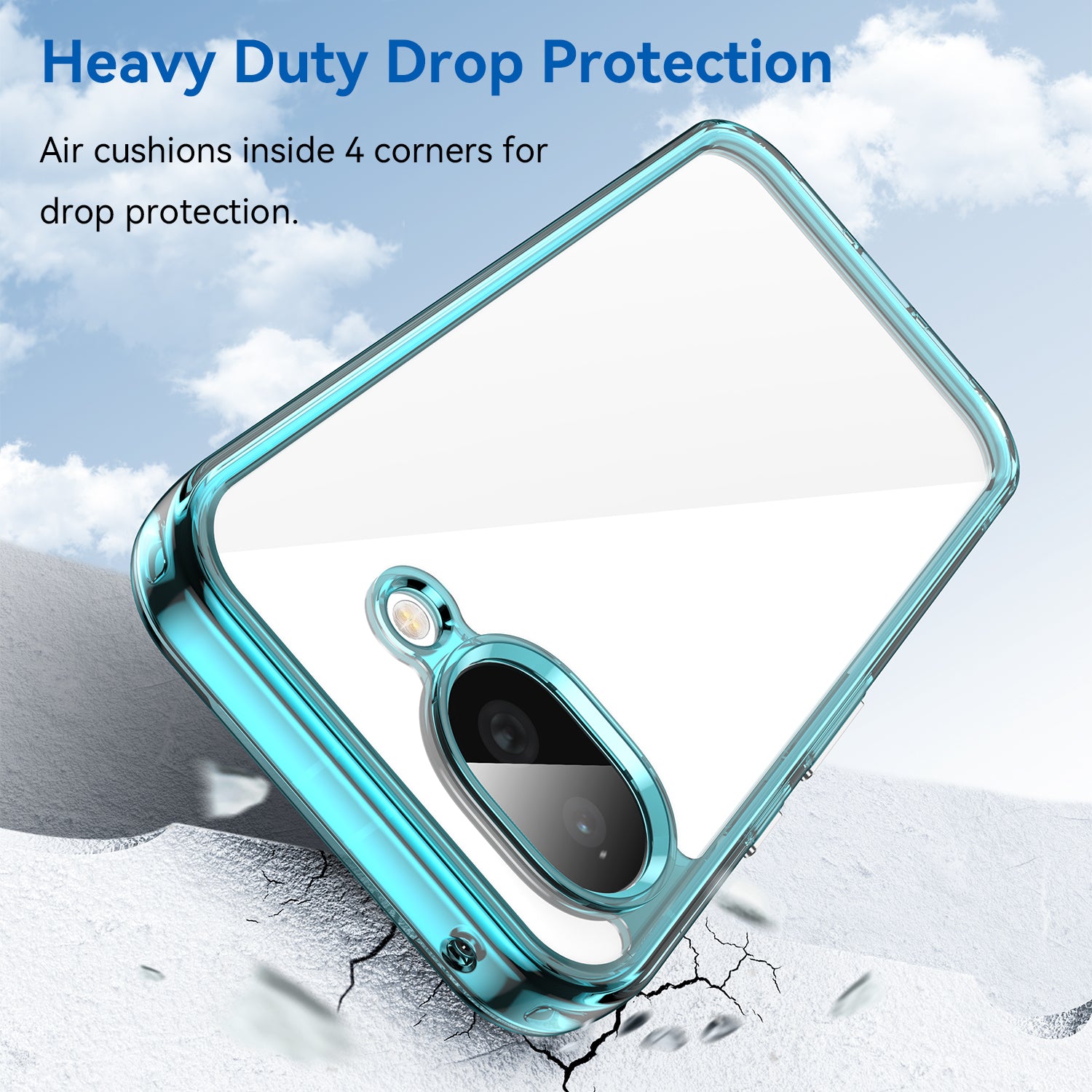 Google Pixel 10a Soft TPU Bumper Shockproof Cover Case [Clear Blue]