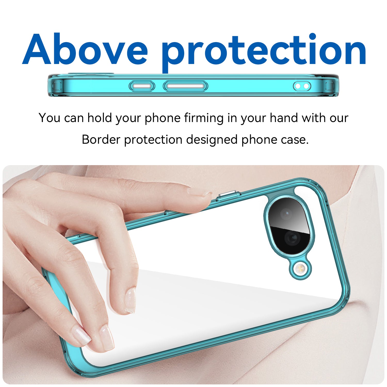 Google Pixel 10a Soft TPU Bumper Shockproof Cover Case [Clear Blue]
