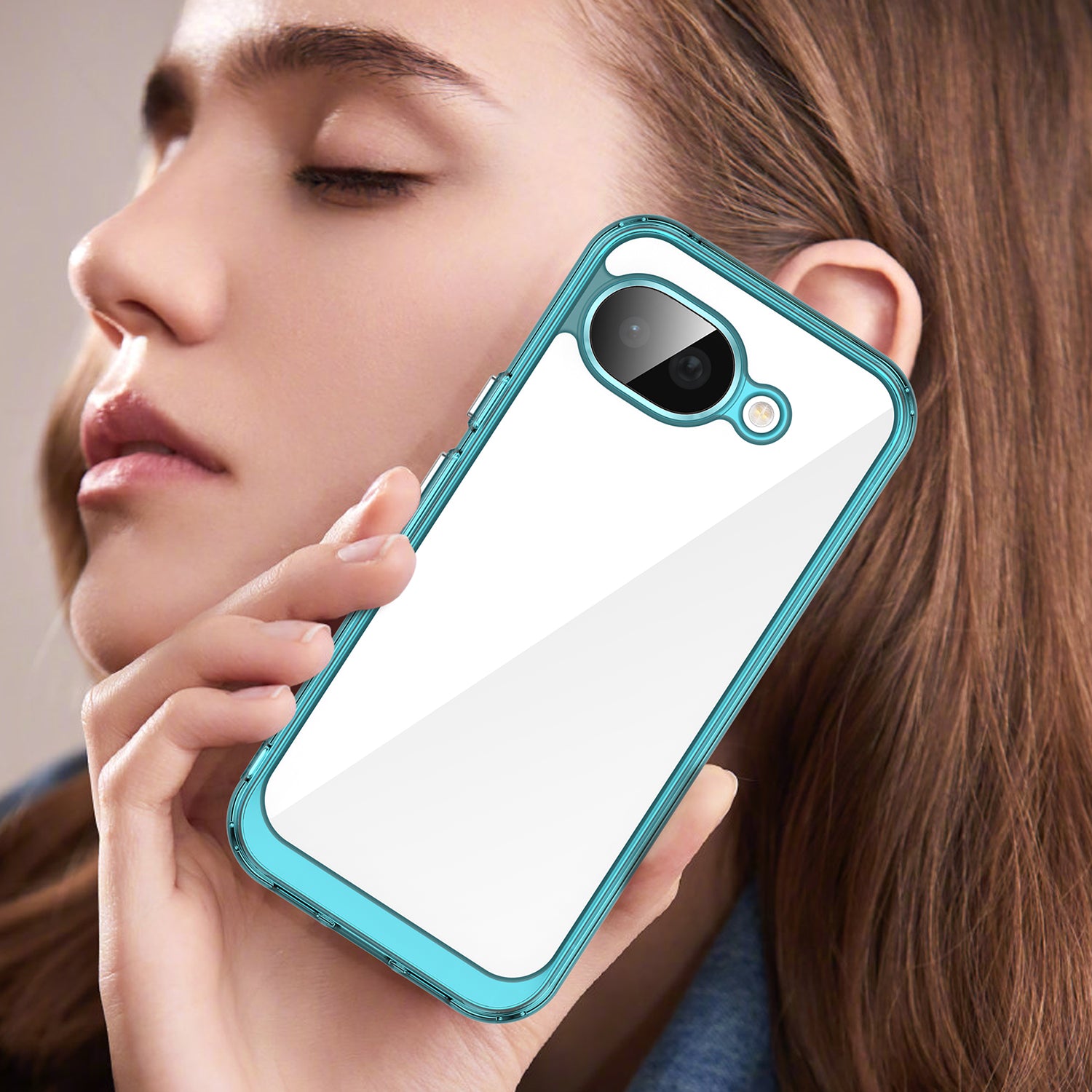 Google Pixel 10a Soft TPU Bumper Shockproof Cover Case [Clear Blue]