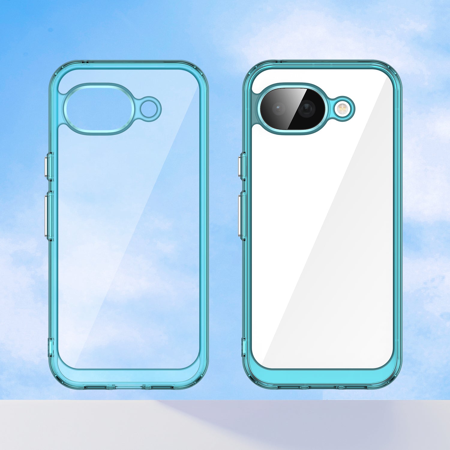 Google Pixel 10a Soft TPU Bumper Shockproof Cover Case [Clear Blue]