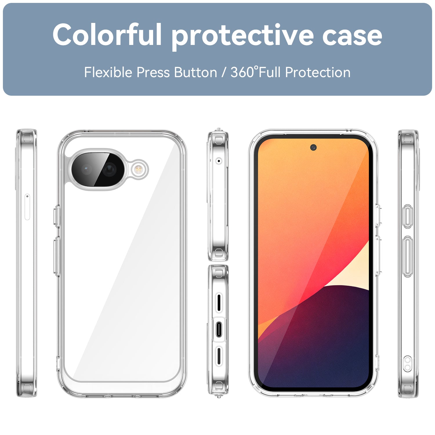 Google Pixel 10a Soft TPU Bumper Shockproof Cover Case [Clear]