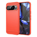 Google Pixel 10 Pro Carbon Fibre TPU Case Slim Shockproof Cover Red - Red