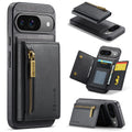 DG.MING Magnetic Wallet Case with Zipper Pocket for Pixel 10 Pro [Black] - Black