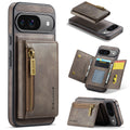 DG.MING Detachable Magnetic Wallet Case with Zipper Pocket for Pixel 10 Pro [Coffee] - Coffee