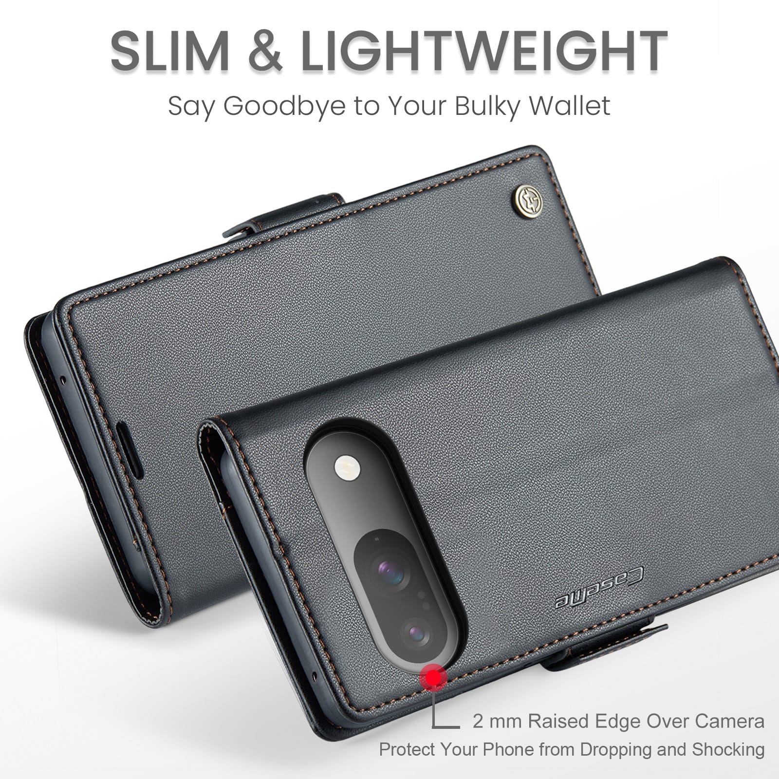 Google Pixel 10 CaseMe Retro Wallet Case [Black]