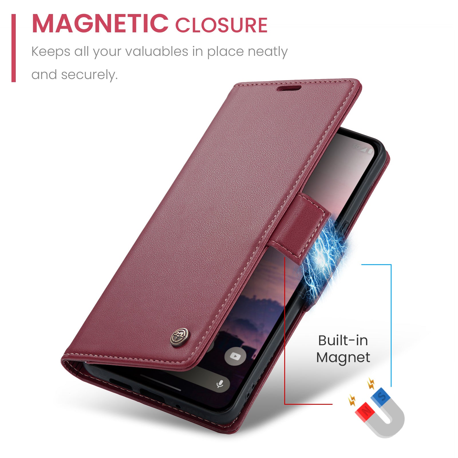 Google Pixel 10 CaseMe Retro Wallet Case [Maroon]
