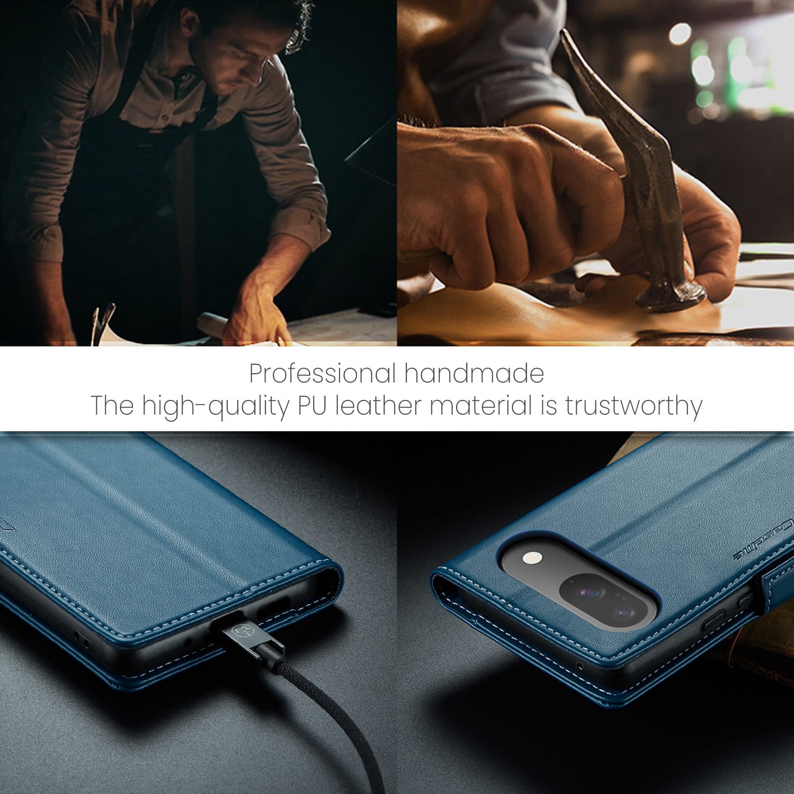 Google Pixel 10 CaseMe Retro Wallet Case [Navy]