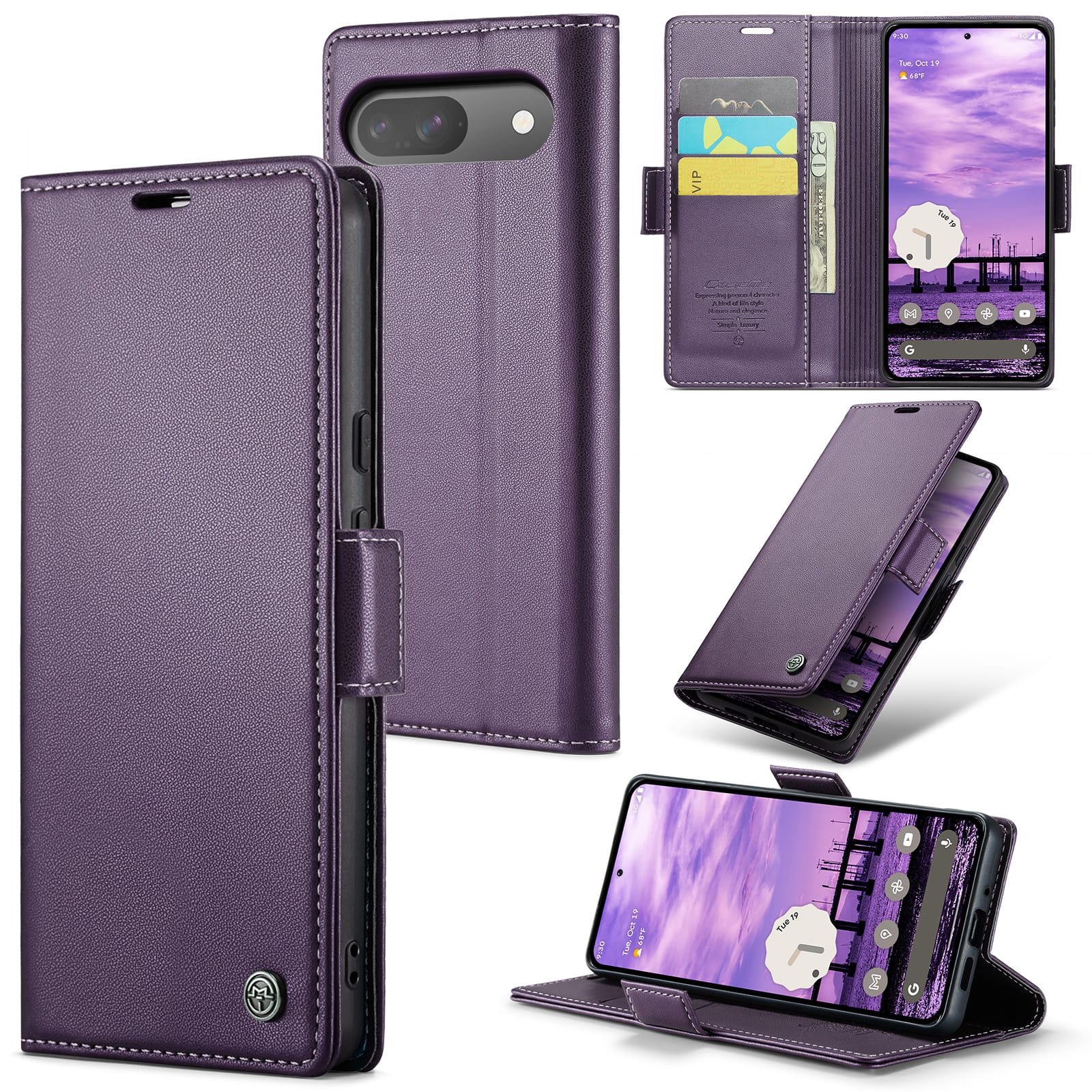 Google Pixel 10 Pro CaseMe Retro Wallet Case [Purple]