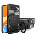 Google Pixel 10 Pro Ring Kickstand Case w/ Camera Cover [Black] - Black