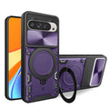 Google Pixel 10 Pro Ring Kickstand Case w/ Camera Cover [Purple] - Purple