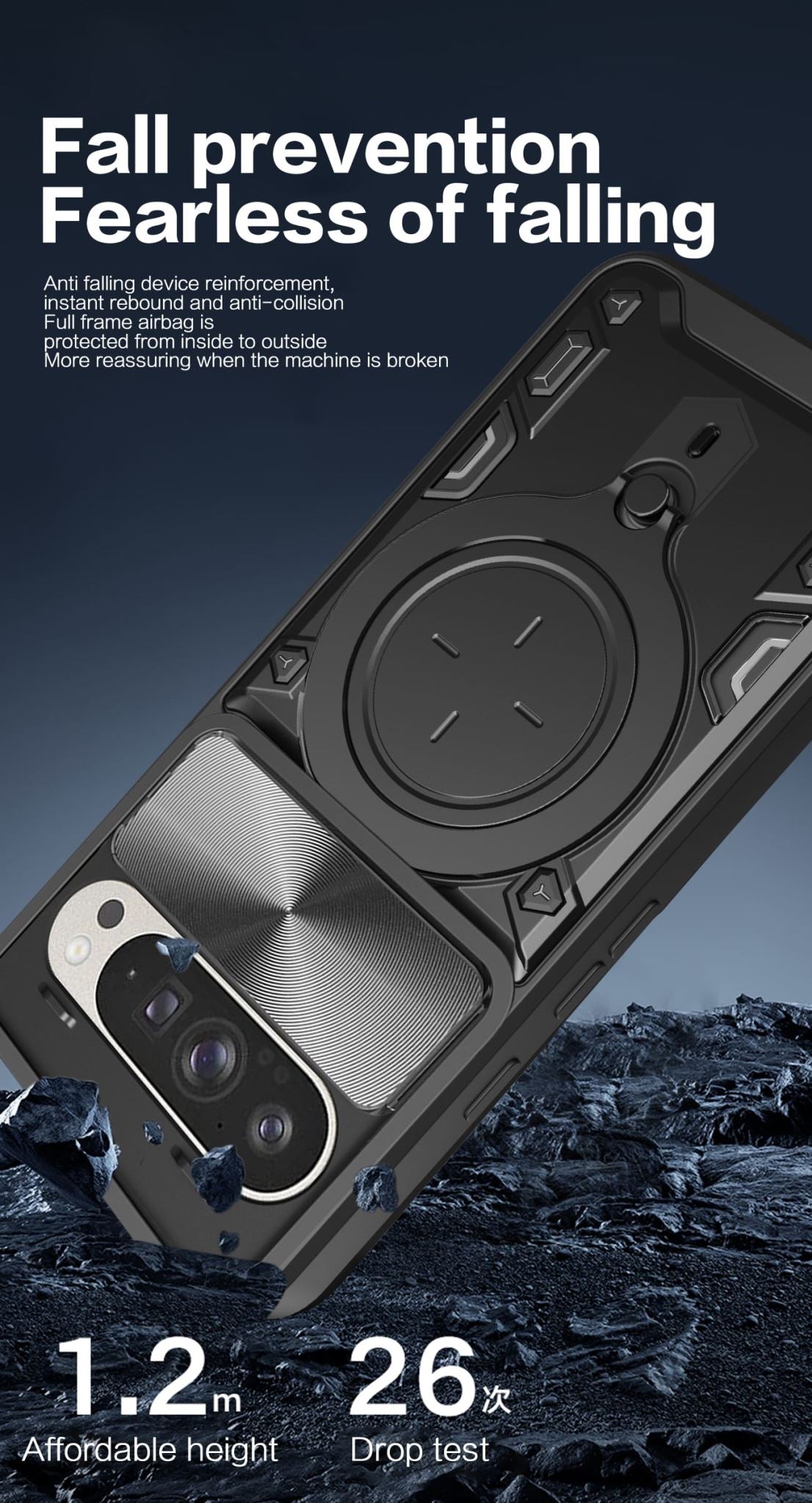 Google Pixel 10 Ring Kickstand Case w/ Camera Cover [Rose Gold]