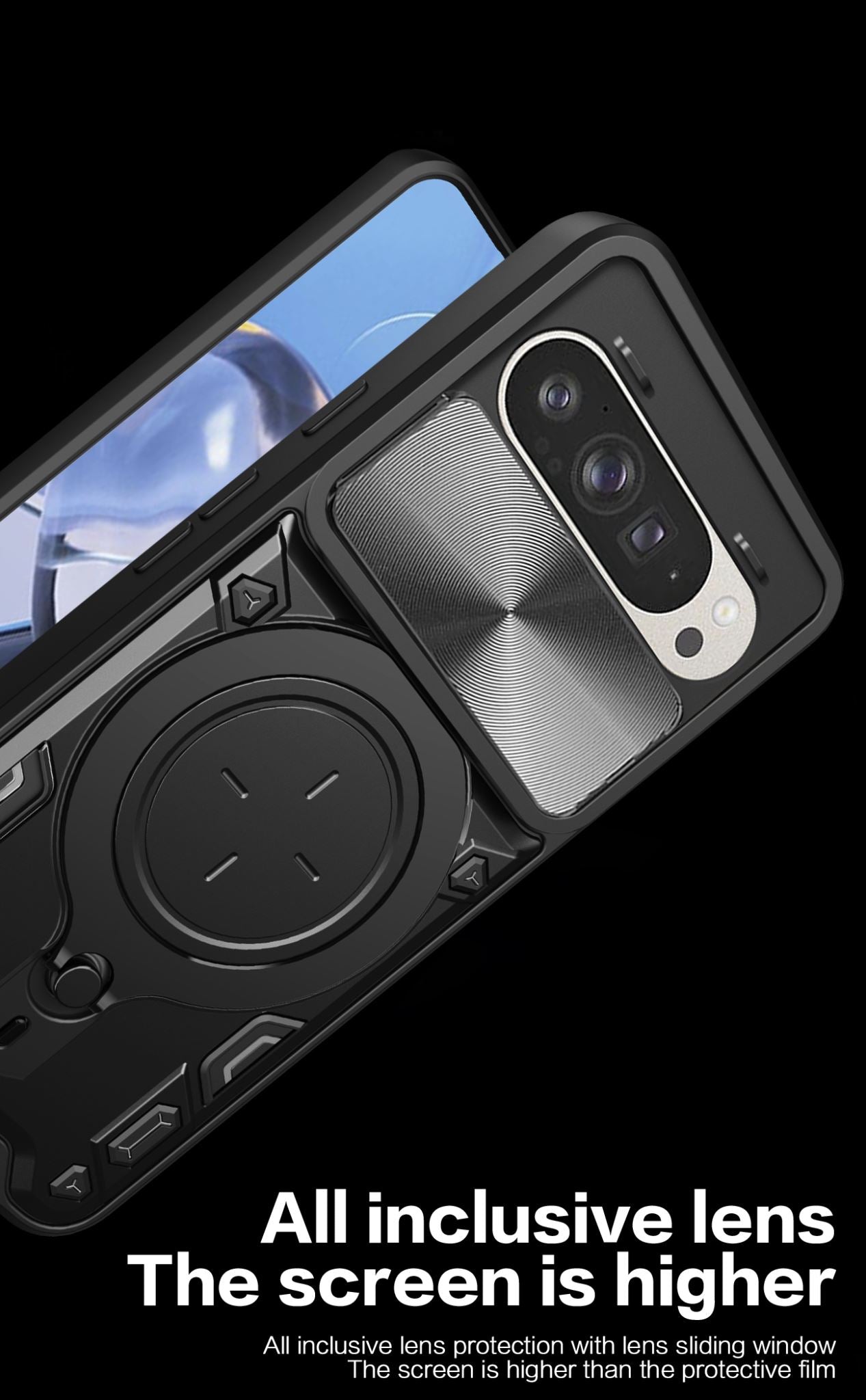 Google Pixel 10 Pro Ring Kickstand Case w/ Camera Cover [Navy]