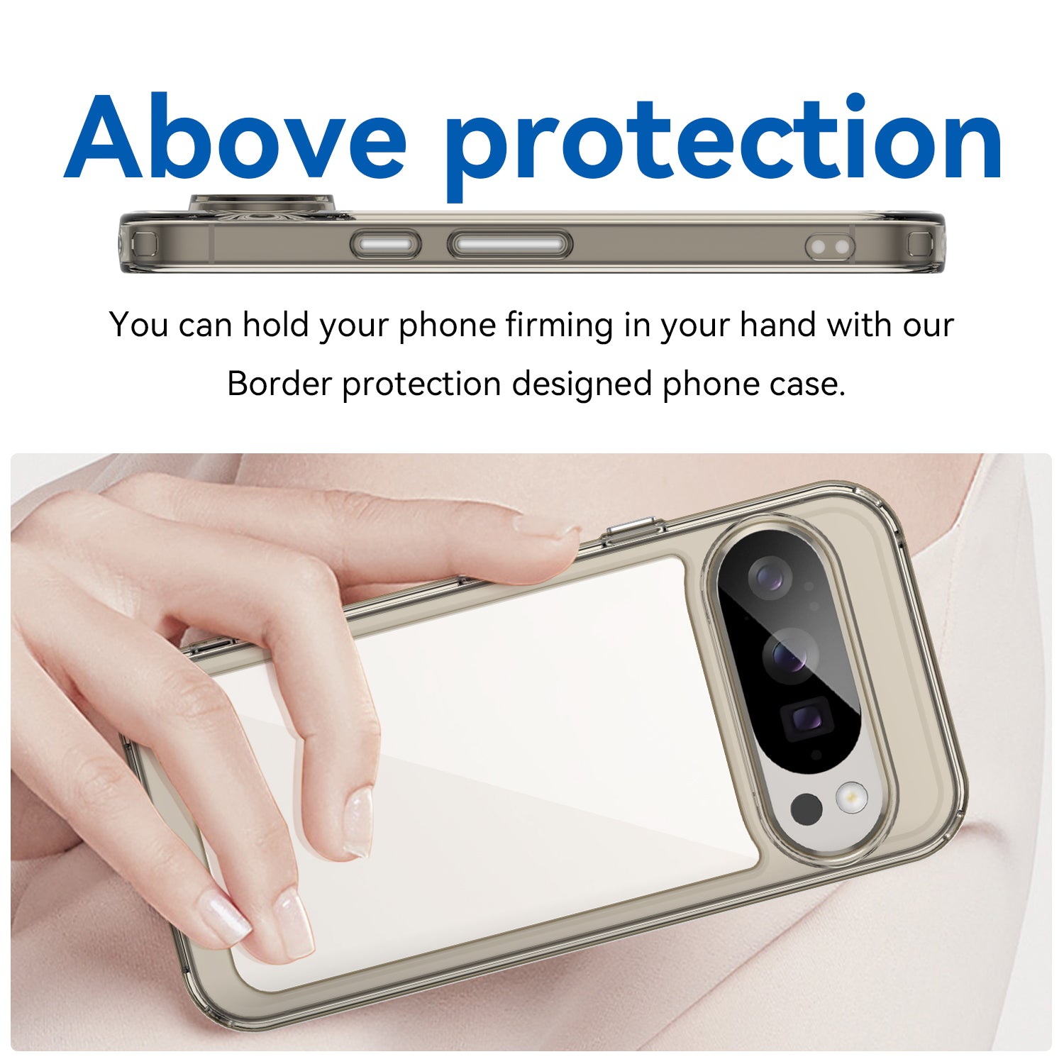 Google Pixel 10 Pro Soft TPU Bumper Case [Clear Grey]