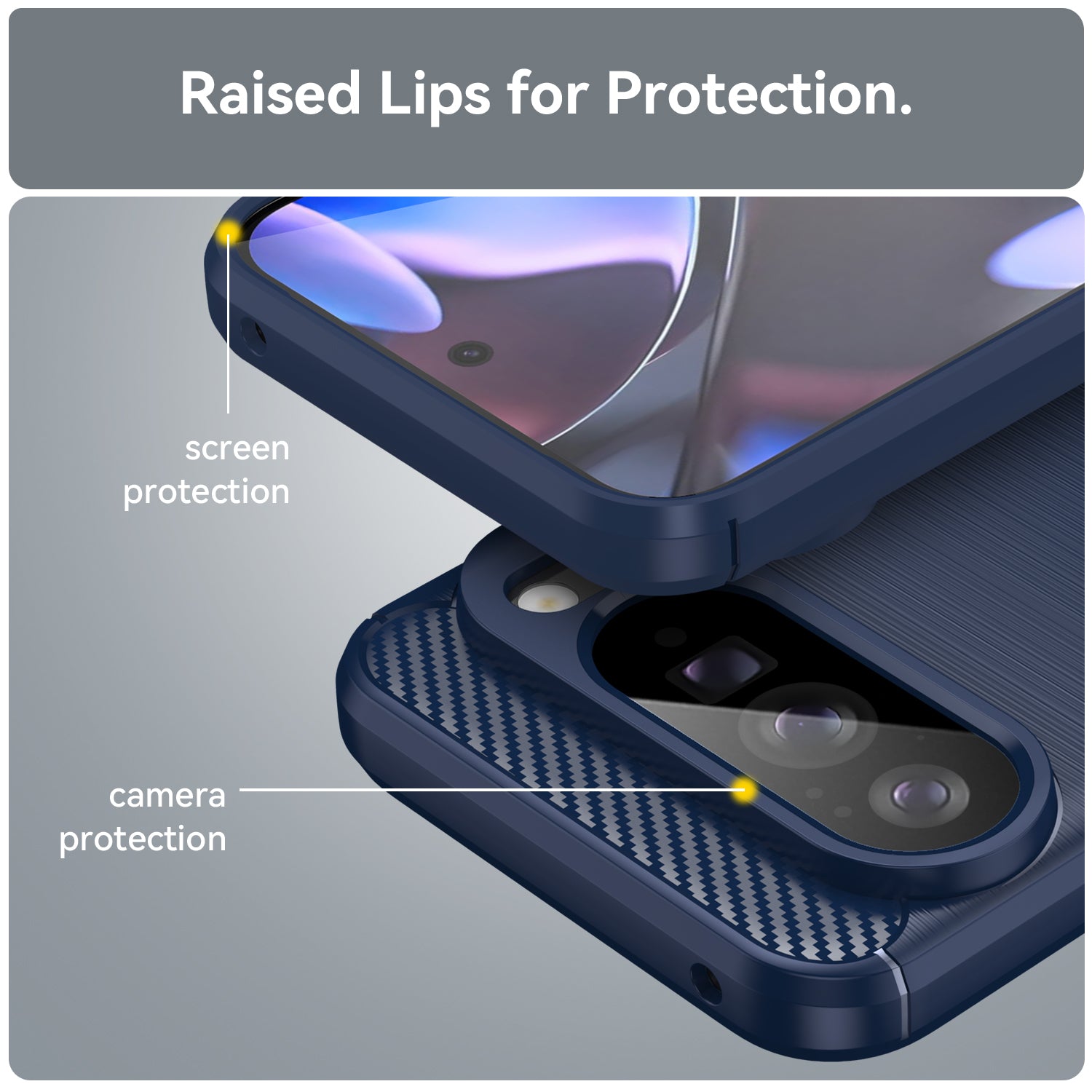 Google Pixel 10 Pro XL Carbon Fibre Brushed Case [Navy]