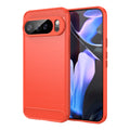 Google Pixel 10 Pro XL Carbon Fibre TPU Case Slim Shockproof Cover Red - Red