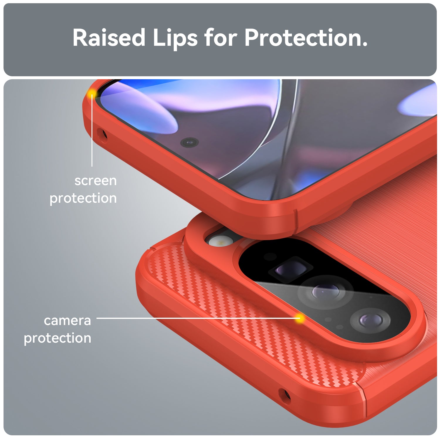 Google Pixel 10 Pro XL Carbon Fibre Brushed Case [Red]