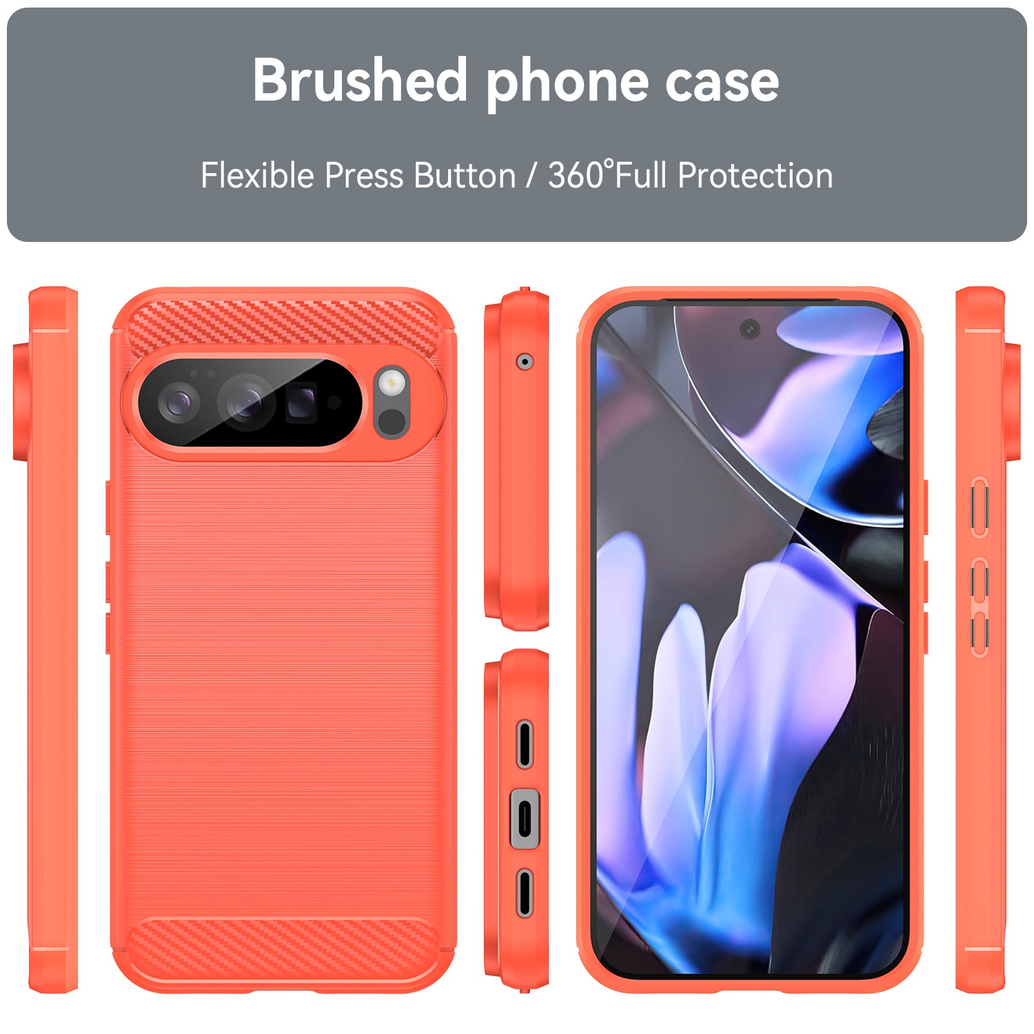 Google Pixel 10 Pro XL Carbon Fibre Brushed Case [Red]