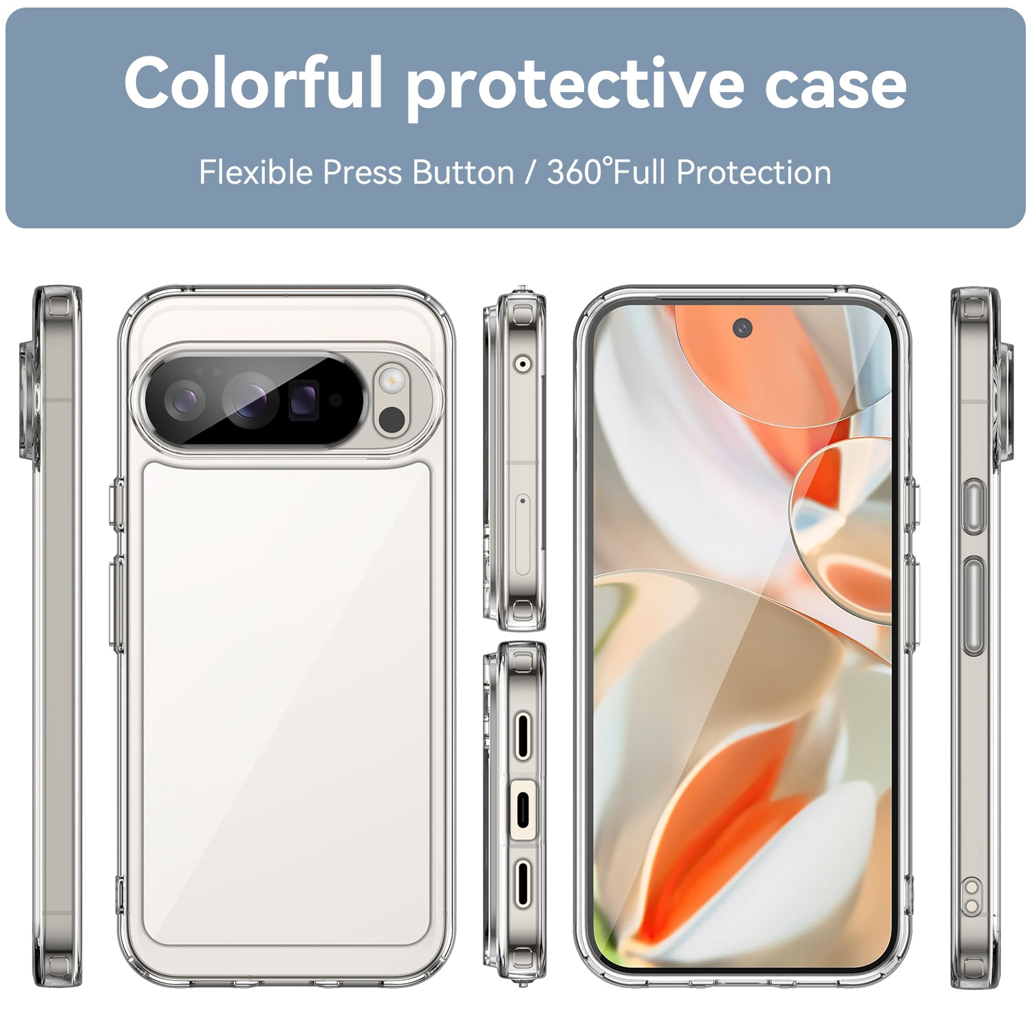 Google Pixel 10 Pro XL Soft TPU Bumper Case [Clear]