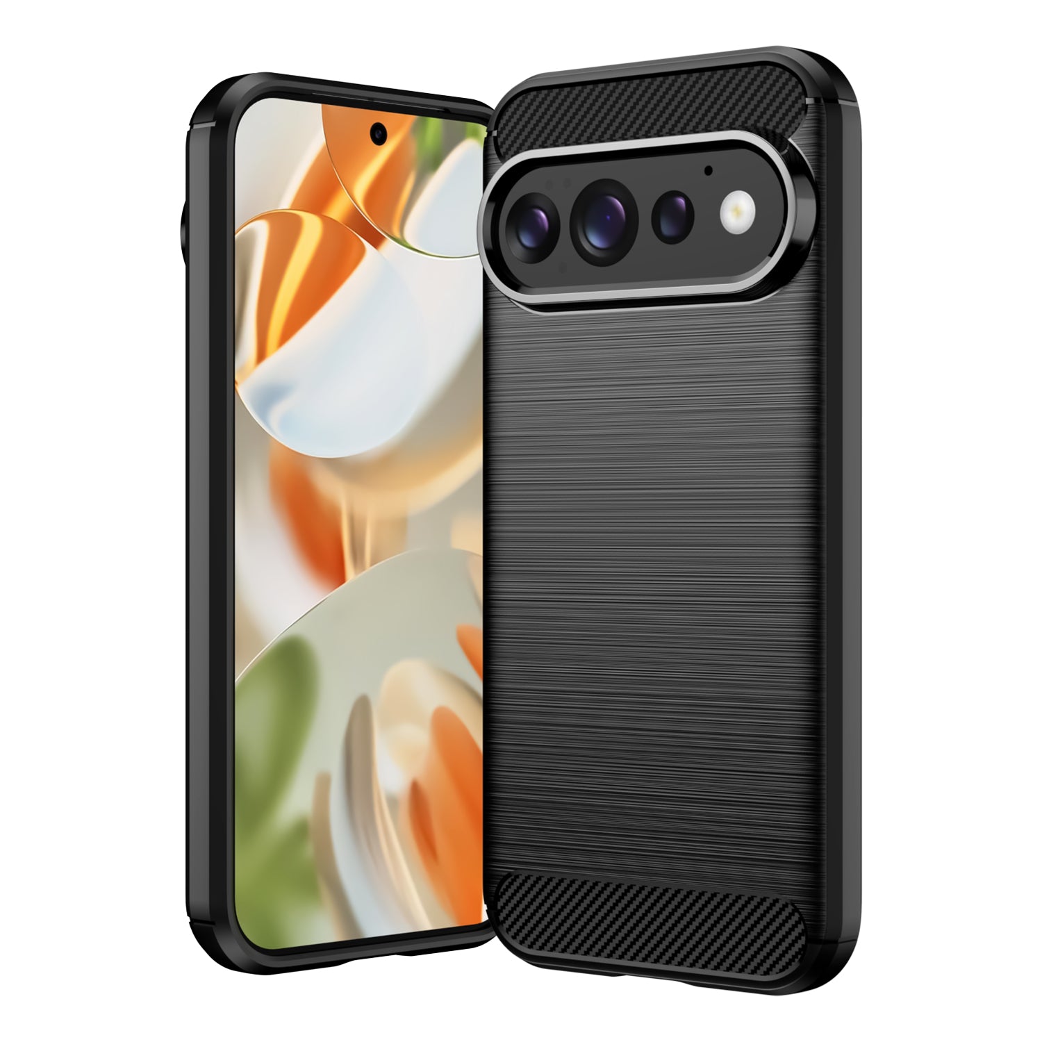 Google Pixel 11 / 11 Pro Carbon Fibre TPU Case Slim Shockproof Cover Black