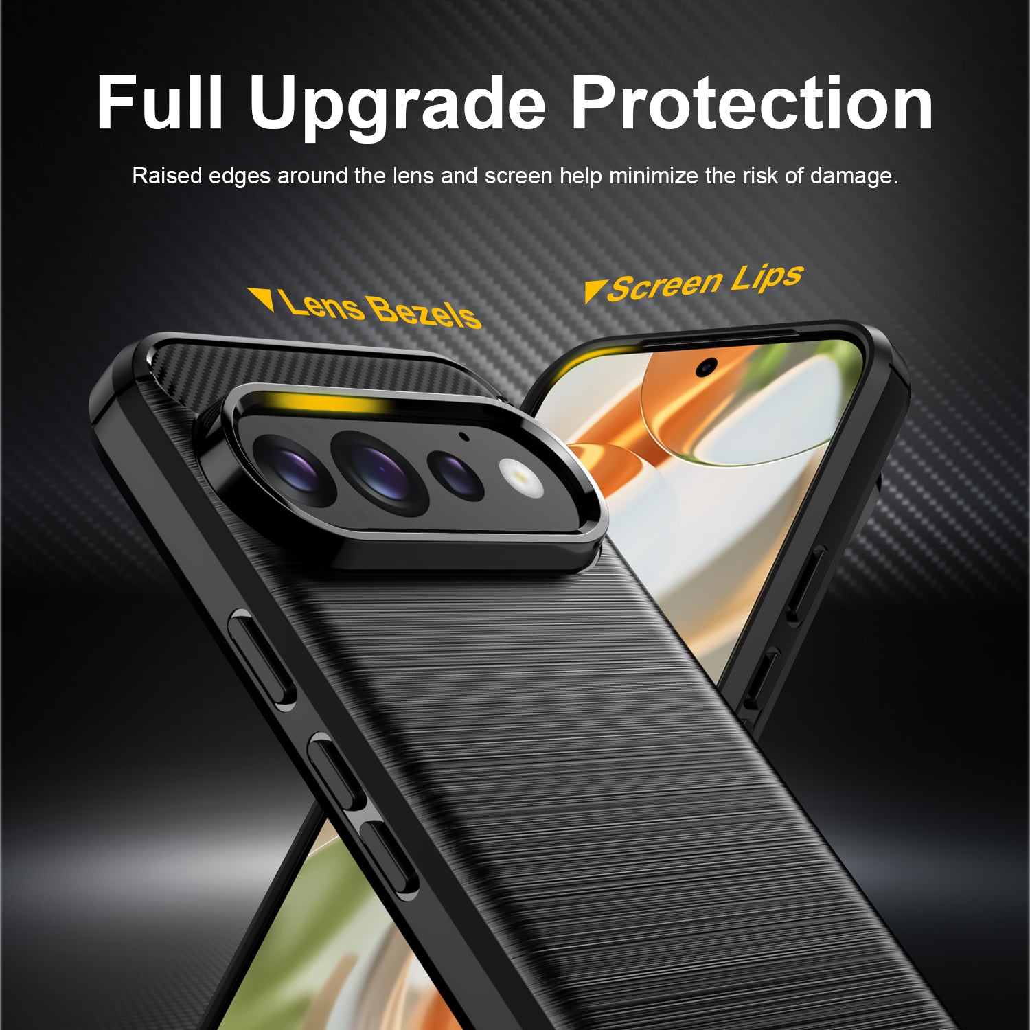 Google Pixel 11 / 11 Pro Carbon Fibre TPU Case Slim Shockproof Cover Black