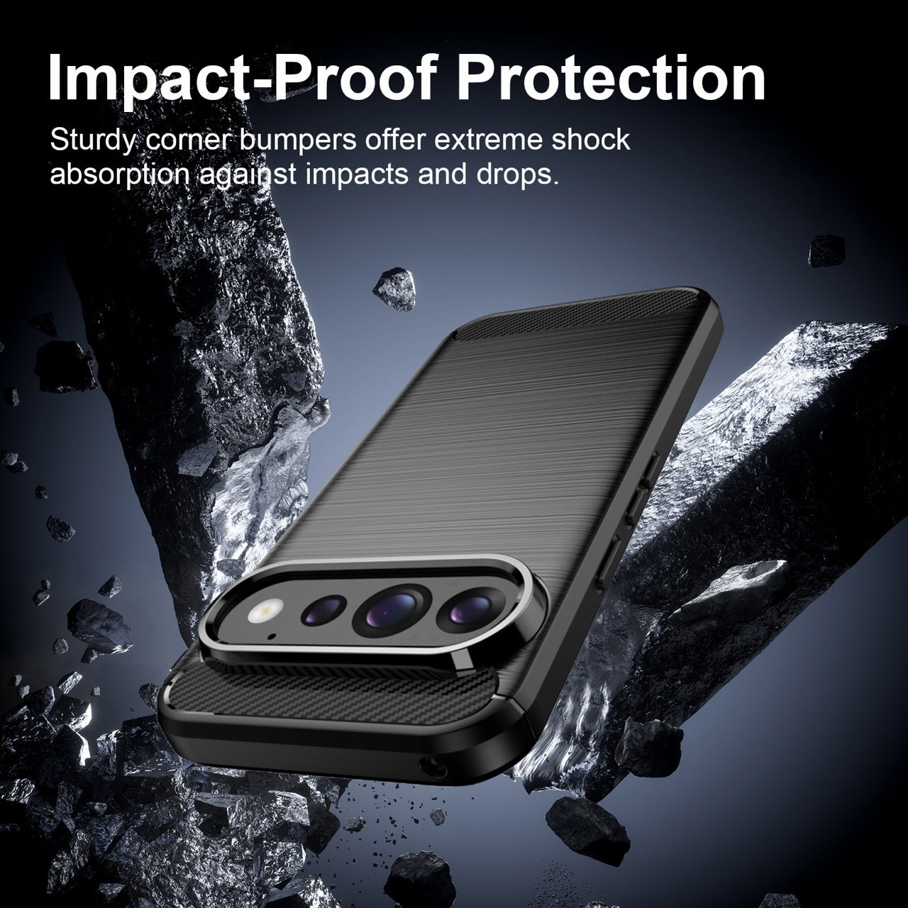 Google Pixel 11 / 11 Pro Carbon Fibre TPU Case Slim Shockproof Cover Black