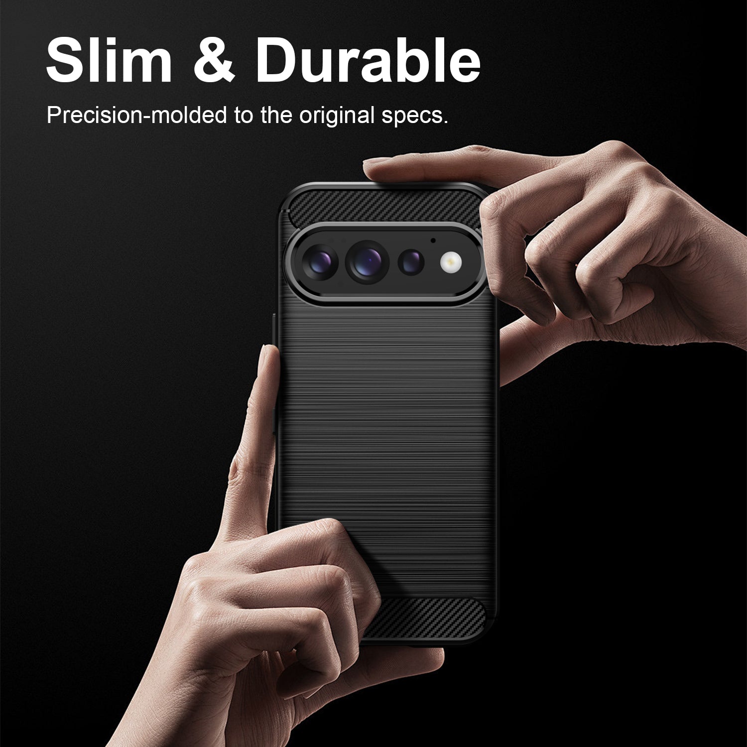 Google Pixel 11 / 11 Pro Carbon Fibre TPU Case Slim Shockproof Cover Black