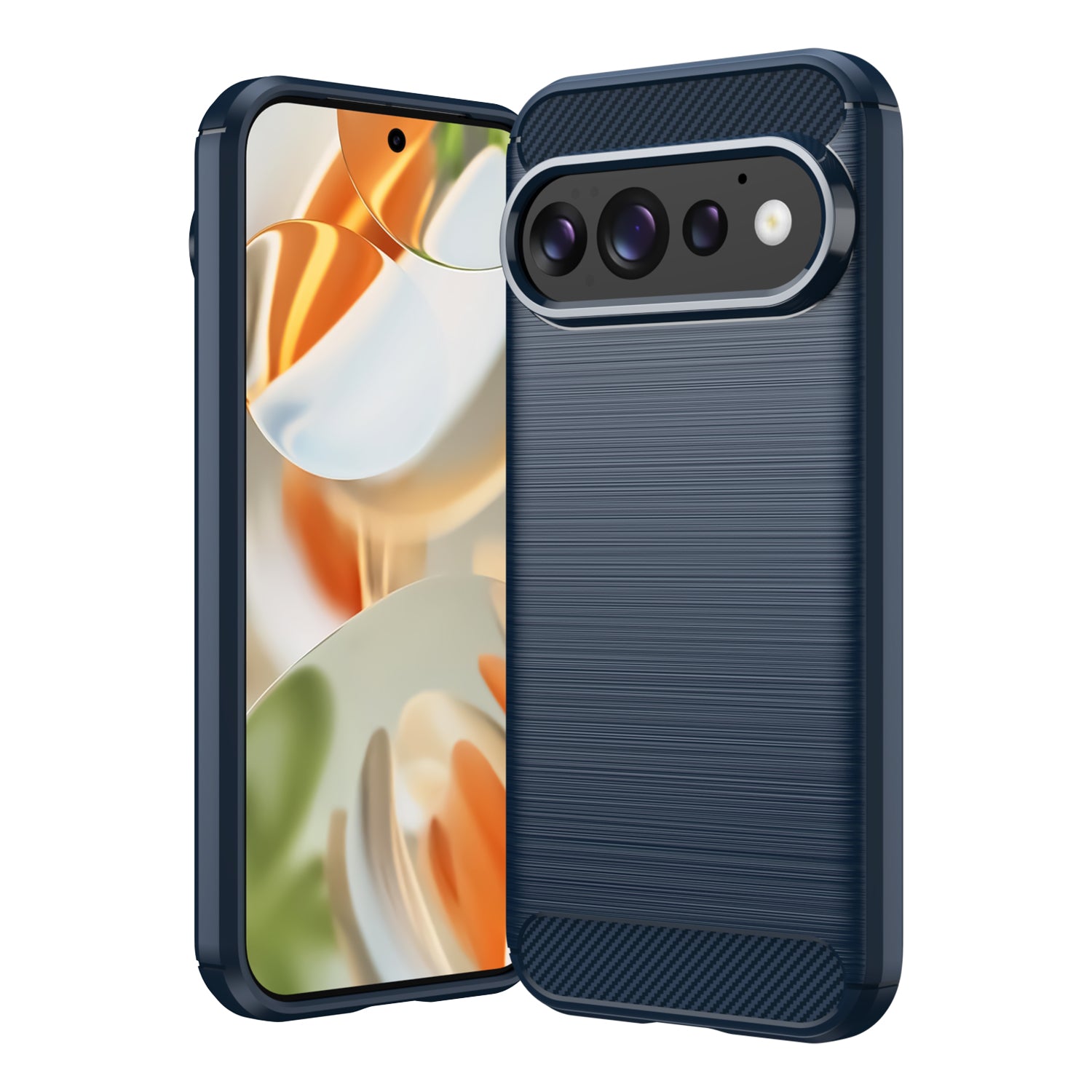 Google Pixel 11 / 11 Pro Carbon Fibre TPU Case Slim Shockproof Cover Navy