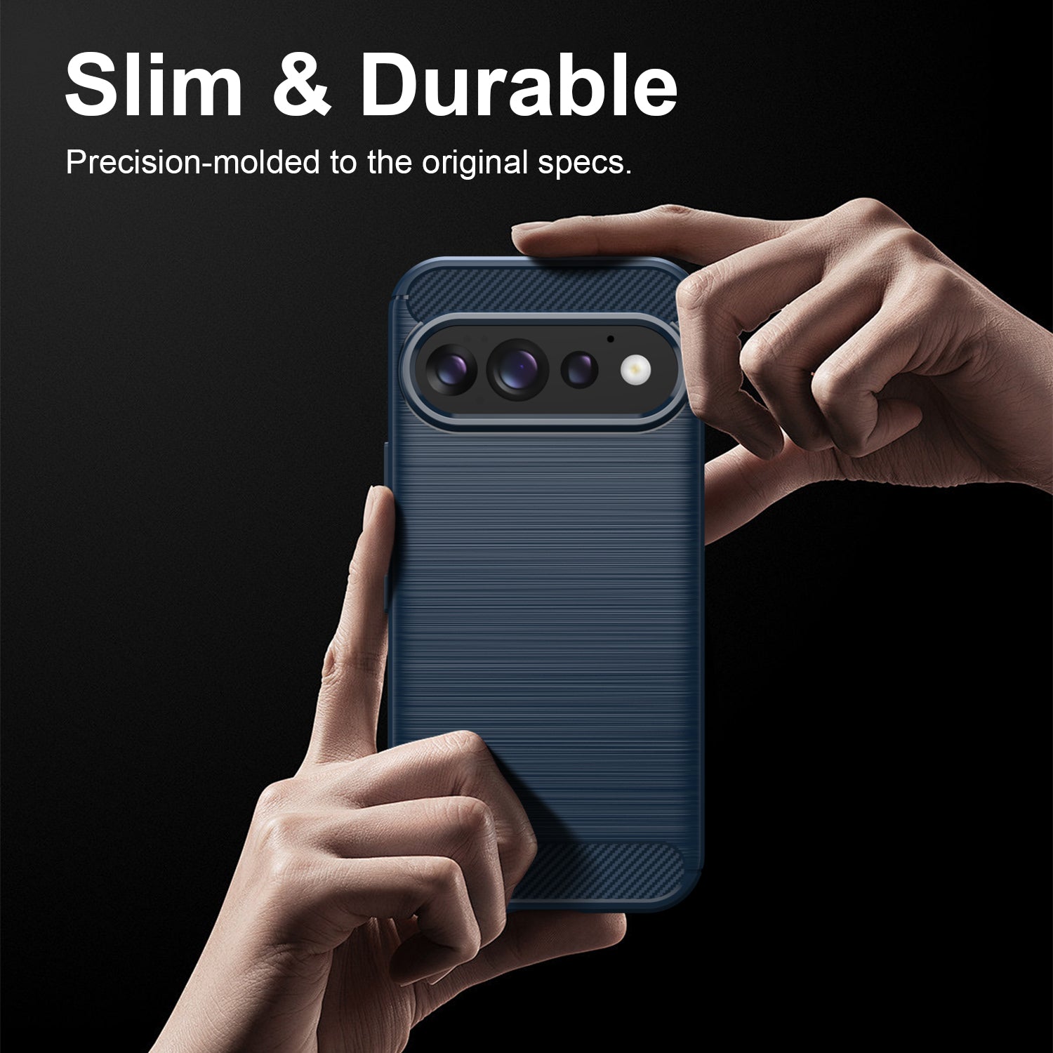 Google Pixel 11 / 11 Pro Carbon Fibre TPU Case Slim Shockproof Cover Navy