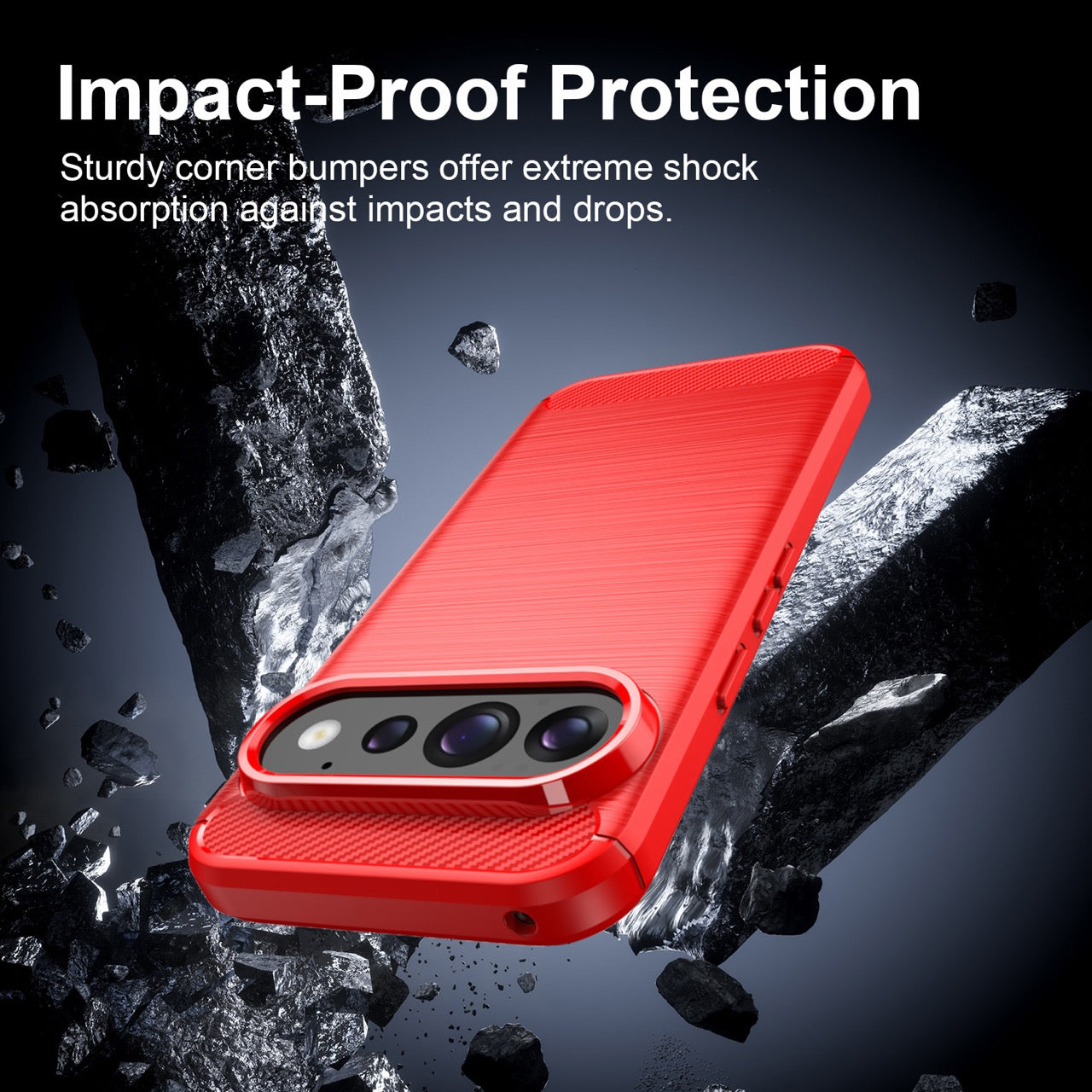 Google Pixel 11 / 11 Pro Carbon Fibre TPU Case Slim Shockproof Cover Red
