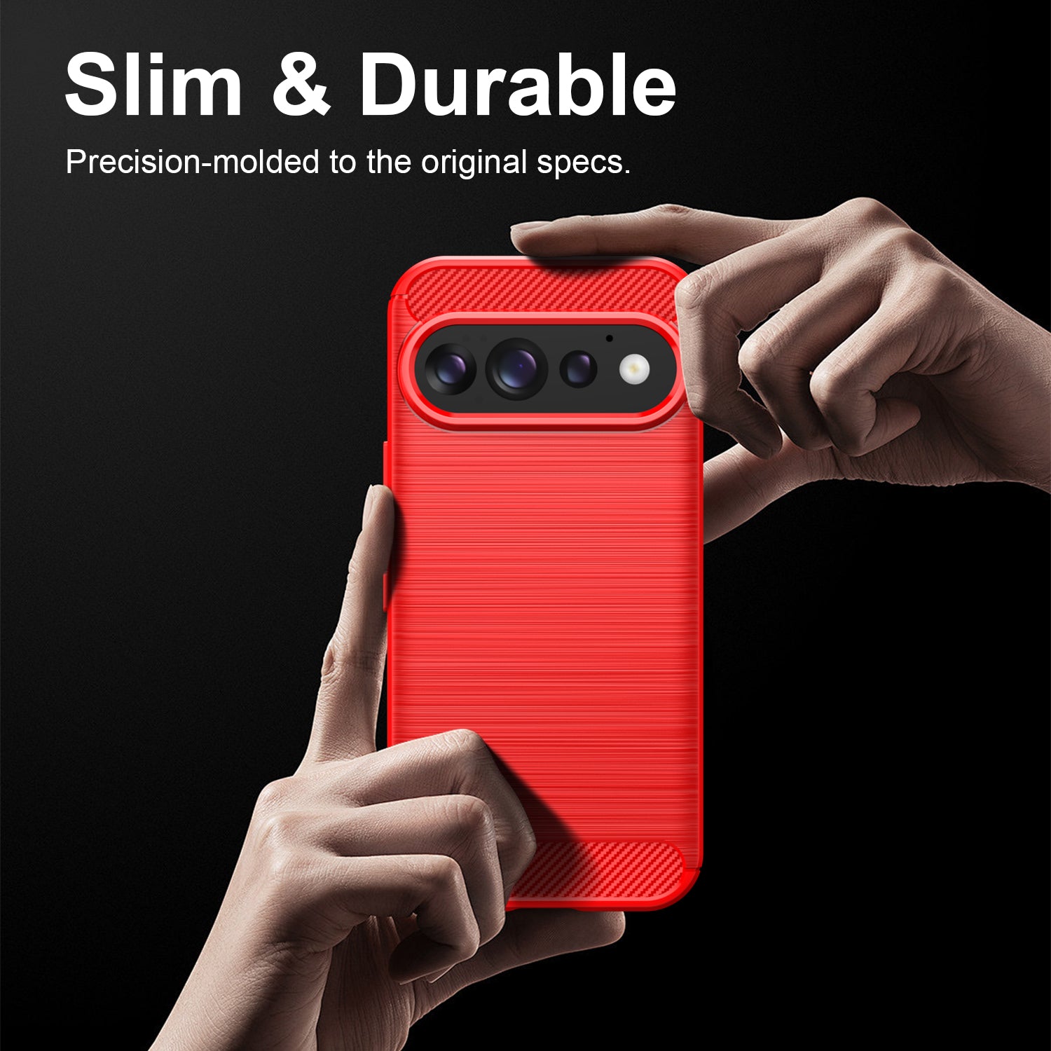 Google Pixel 11 / 11 Pro Carbon Fibre TPU Case Slim Shockproof Cover Red