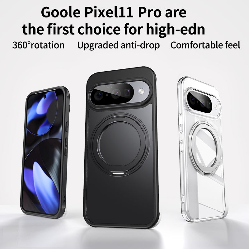 Google Pixel 11 / 11 Pro Premium Matte MagSafe 360° Rotating Ring Stand Case [Black]