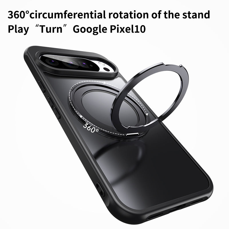 Google Pixel 11 / 11 Pro Premium Matte MagSafe 360° Rotating Ring Stand Case [Black]