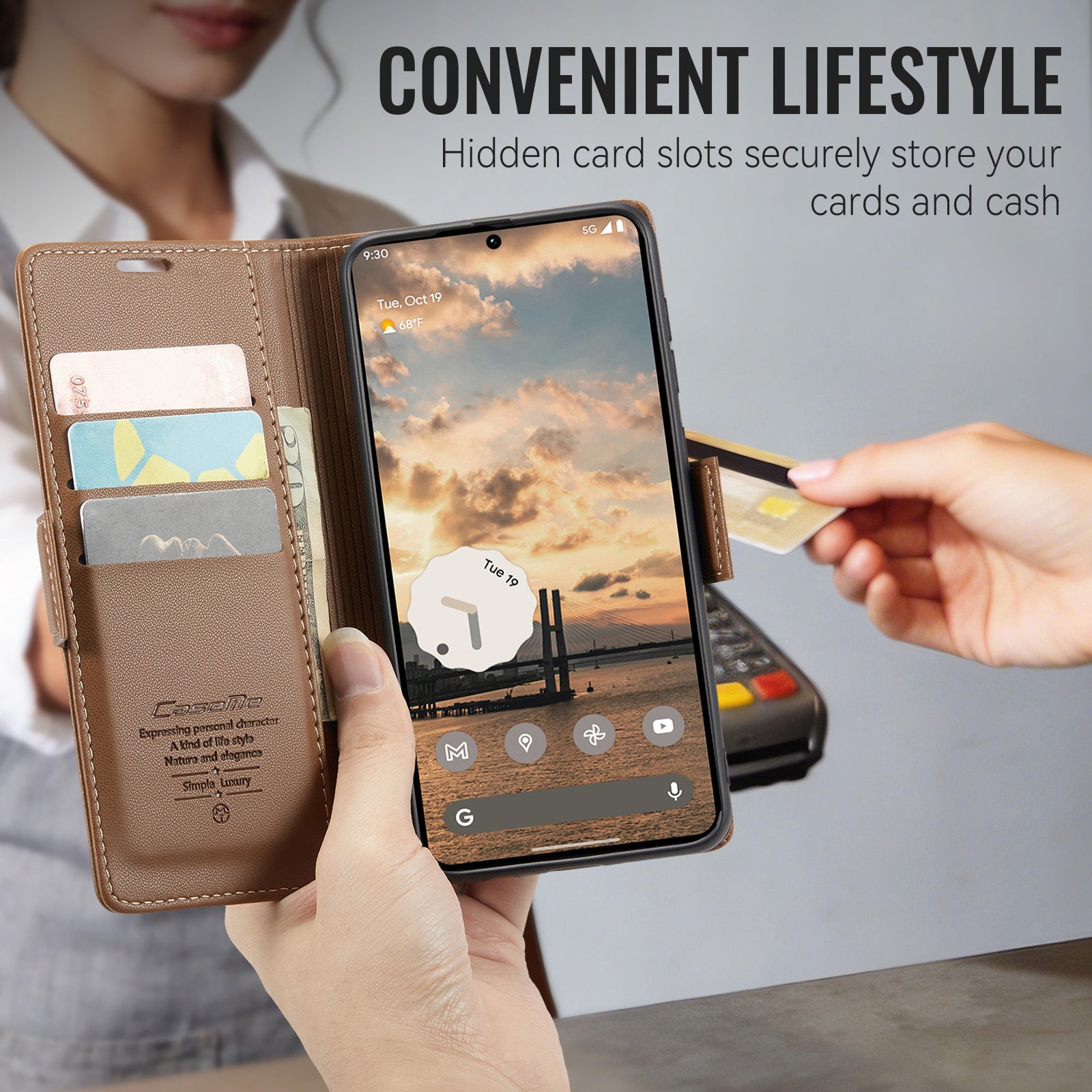 Google Pixel 11 / 11 Pro CaseMe Retro Wallet Case [Brown]
