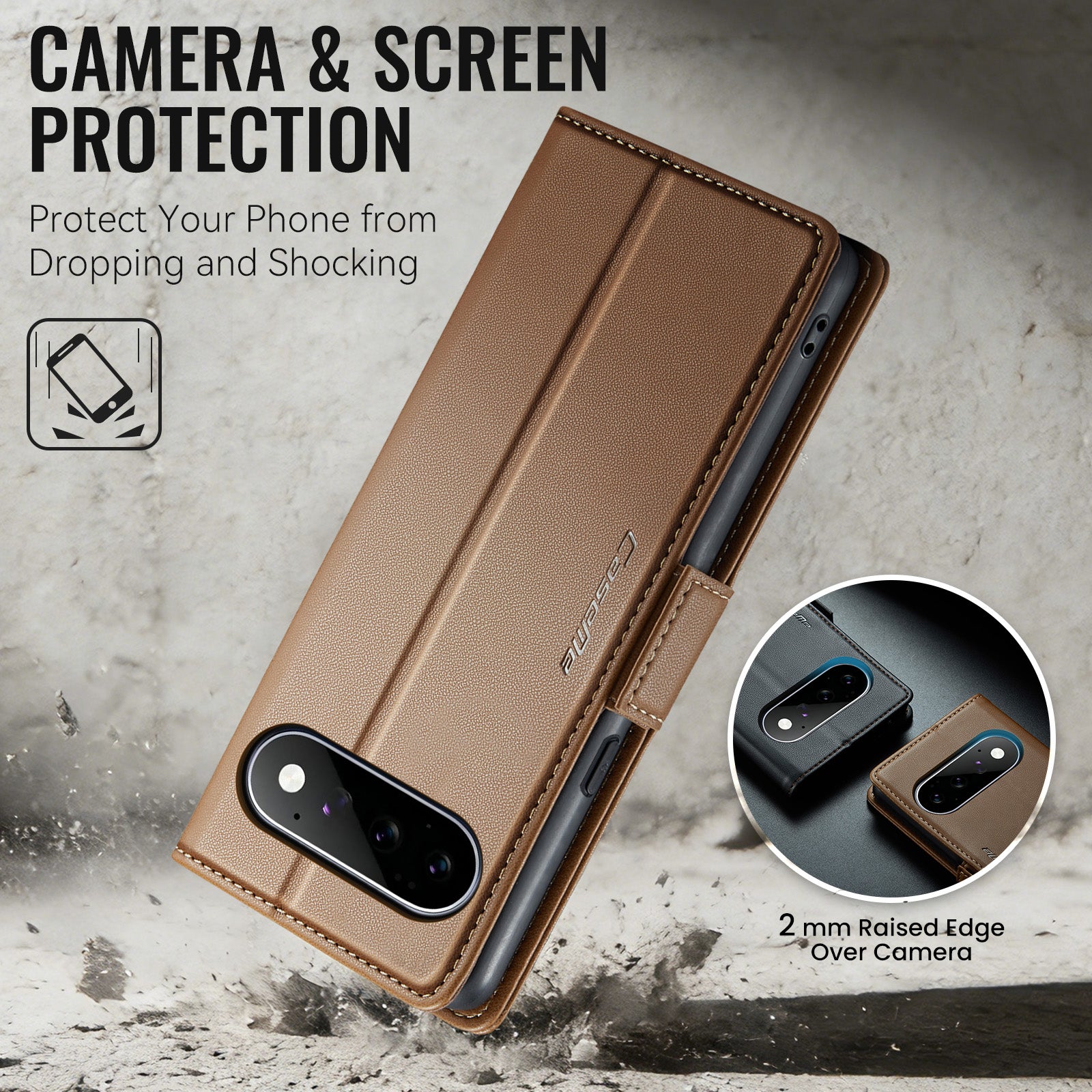 Google Pixel 11 / 11 Pro CaseMe Retro Wallet Case [Brown]