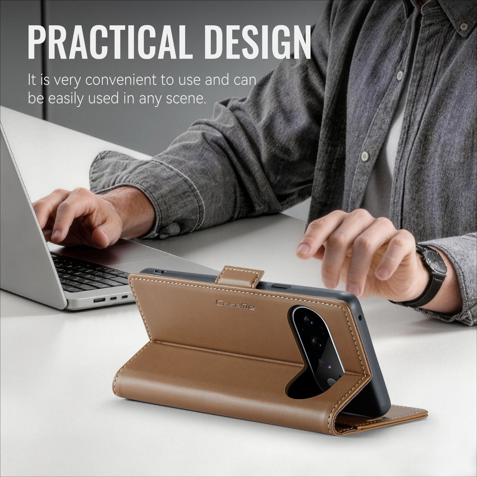 Google Pixel 11 / 11 Pro CaseMe Retro Wallet Case [Brown]